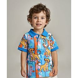 Babyhug Disney Cotton Knit Half Sleeves T-Shirt with The Lion King Graphics - Multicolour
