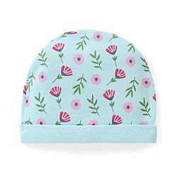 Babyhug 100% Cotton Cap Mittens & Booties Set Floral Print - Blue