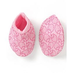 Babyhug 100% Cotton Cap Mittens & Booties Set Strawberry Print - Pink