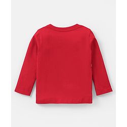 Babyhug Disney Single Jersey Knit  Full Sleeve Night Suit with Mickey Mouse Graphics - Red