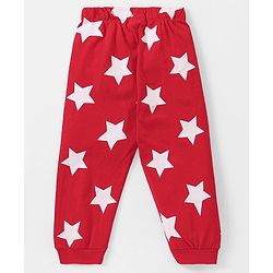 Babyhug Disney Single Jersey Knit  Full Sleeve Night Suit with Mickey Mouse Graphics - Red