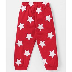Babyhug Disney Single Jersey Knit  Full Sleeve Night Suit with Mickey Mouse Graphics - Red