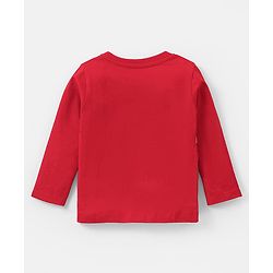 Babyhug Disney Single Jersey Knit  Full Sleeve Night Suit with Mickey Mouse Graphics - Red