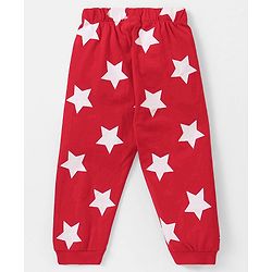 Babyhug Disney Single Jersey Knit  Full Sleeve Night Suit with Mickey Mouse Graphics - Red