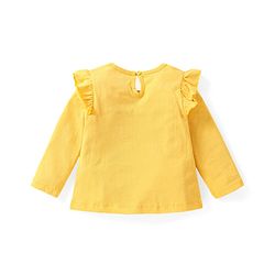 Babyhug Disney Single Jersey Knit Full Sleeves Night Suit with Frill Detailing & Minnie Mouse Graphics - Yellow