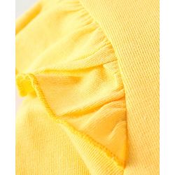 Babyhug Disney Single Jersey Knit Full Sleeves Night Suit with Frill Detailing & Minnie Mouse Graphics - Yellow