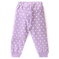 Babyhug Disney Single Jersey Full Sleeve Night Suit With Marie Graphics - Green & Purple