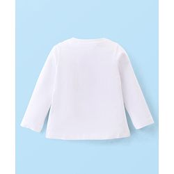 Babyhug Disney Cotton Full Sleeves Night Suit WIth Minnie And Mickey Mouse Print - White & Pink