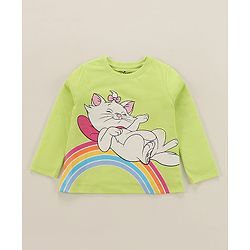 Babyhug Disney Single Jersey Full Sleeves Shorts Night Suit   With Marie Graphics - Multicolour