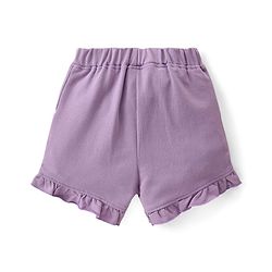 Babyhug Disney Cotton Knit Half Sleeves Top & Mid Length Shorts Set With Marie Graphics - Multicolor