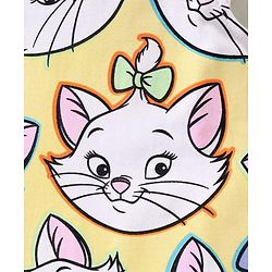Babyhug Disney Cotton Knit Half Sleeves Top & Mid Length Shorts Set With Marie Graphics - Multicolor