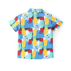 Babyhug Cotton Knit Half Sleeves Abstract Printed Shirt & Shorts Set - Multicolor