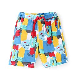 Babyhug Cotton Knit Half Sleeves Abstract Printed Shirt & Shorts Set - Multicolor