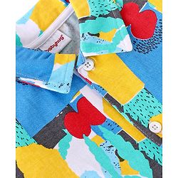 Babyhug Cotton Knit Half Sleeves Abstract Printed Shirt & Shorts Set - Multicolor