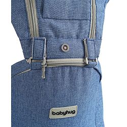 Babyhug Cherish 5-in-1 Hip Seat Baby Carrier:  Ergonomic design with padded straps, Breathable fabric, Foldable head support, storage pockets, and 5 carrying positions for babies up to 15 kg-Grey