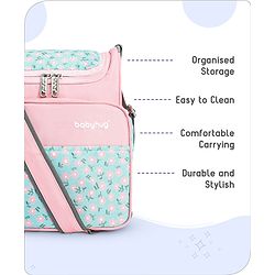Babyhug Mini & Compact Sling Diaper Bag Floral Print- Pink