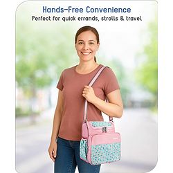 Babyhug Mini & Compact Sling Diaper Bag Floral Print- Pink