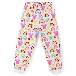 Babyhug Disney Single Jersey Knit Full Sleeves Night Suit with Minnie Mouse Graphics - White & Yellow