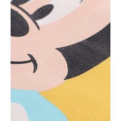 Babyhug Disney Single Jersey Knit Full Sleeves Night Suit with Minnie Mouse Graphics - White & Yellow