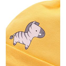 Babyhug 100% Cotton Caps Lion & Zebra Print Pack of 2 - Multicolour