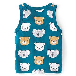 Babyhug 100% Cotton Sleeveless Sando Teddy & Koala Bear Print Pack of 3 - Multicolour
