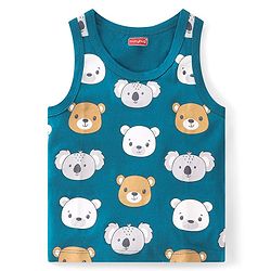 Babyhug 100% Cotton Sleeveless Sando Teddy & Koala Bear Print Pack of 3 - Multicolour