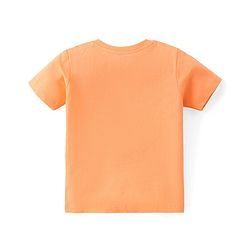 Babyhug Disney Cotton Knit Half Sleeves Night Suit With Mickey Mouse Print - Orange