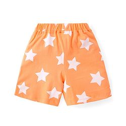 Babyhug Disney Cotton Knit Half Sleeves Night Suit With Mickey Mouse Print - Orange