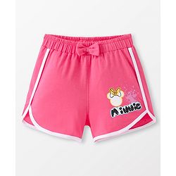 Babyhug Disney Cotton Knit Sleeveless Top & Shorts Set With Minnie Mouse Graphics & Knot Detailing - Multicolor