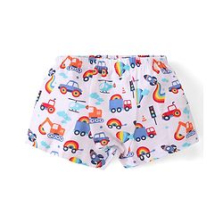 Babyhug 100% Cotton Above Knee Length Trunks Vehicle Print Pack of 3 - Multicolour
