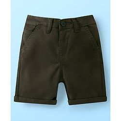 Babyhug Cotton Woven Half Sleeves Checkered Shirt & Shorts Set with Bow  - Green