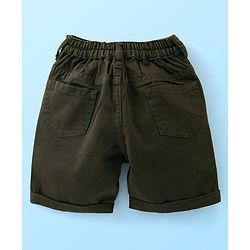 Babyhug Cotton Woven Half Sleeves Checkered Shirt & Shorts Set with Bow  - Green