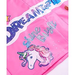 Babyhug Full Sleeves Below Knee Length Hooded Raincoat with Barbie Print - Fuschia
