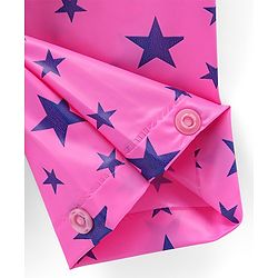 Babyhug Full Sleeves Below Knee Length Raincoat Barbie Print - Pink