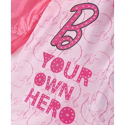 Babyhug Full Sleeves Below Knee Length Raincoat Barbie Print - Pink