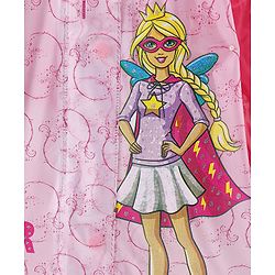 Babyhug Full Sleeves Below Knee Length Raincoat Barbie Print - Pink