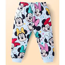 Babyhug Disney Single Jersey Knit Full Sleeves Night Suit With Minnie Mouse Print - Blue