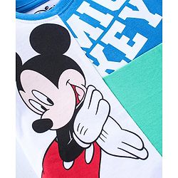 Babyhug Disney Cotton Knit  Half Sleeves Cut & Sew  T-Shirt with Mickey Mouse Graphics - Multicolour