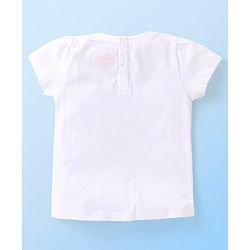 Babyhug Disney  100% Cotton Knit Half Sleeves Top with Princess Graphics - White