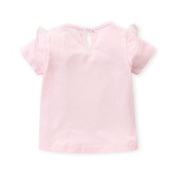 Babyhug Disney 100% Cotton Knit Frill Sleeves Top With Disney Princess Graphics - Pink
