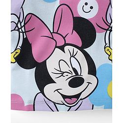 Babyhug Disney Cotton Knit Half Drop Shoulder Sleeves T-Shirt with Minnie Mouse Print - Mint