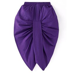 Babyhug Cambric Woven Full Sleeves Kurta Dhoti Set with Floral Print & Embroidery - Purple