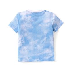 Babyhug Disney Cotton Knit Tie and Dye Half Sleeves T-Shirt With Lion King Graphics - Light Blue