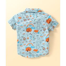 Babyhug Cotton Woven Printed Half Sleeves  Shirt With T-Shirt - Multicolour