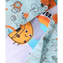 Babyhug Cotton Woven Printed Half Sleeves  Shirt With T-Shirt - Multicolour