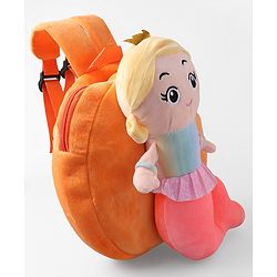 Babyhug Fashion Backpacks Mermaid Applique - Orange