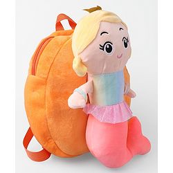Babyhug Fashion Backpacks Mermaid Applique - Orange