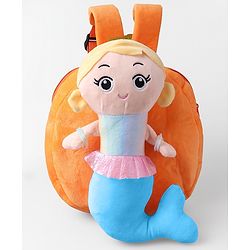 Babyhug Fashion Backpacks Mermaid Applique - Orange