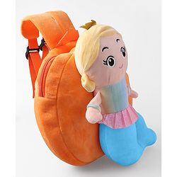 Babyhug Fashion Backpacks Mermaid Applique - Orange