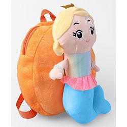 Babyhug Fashion Backpacks Mermaid Applique - Orange